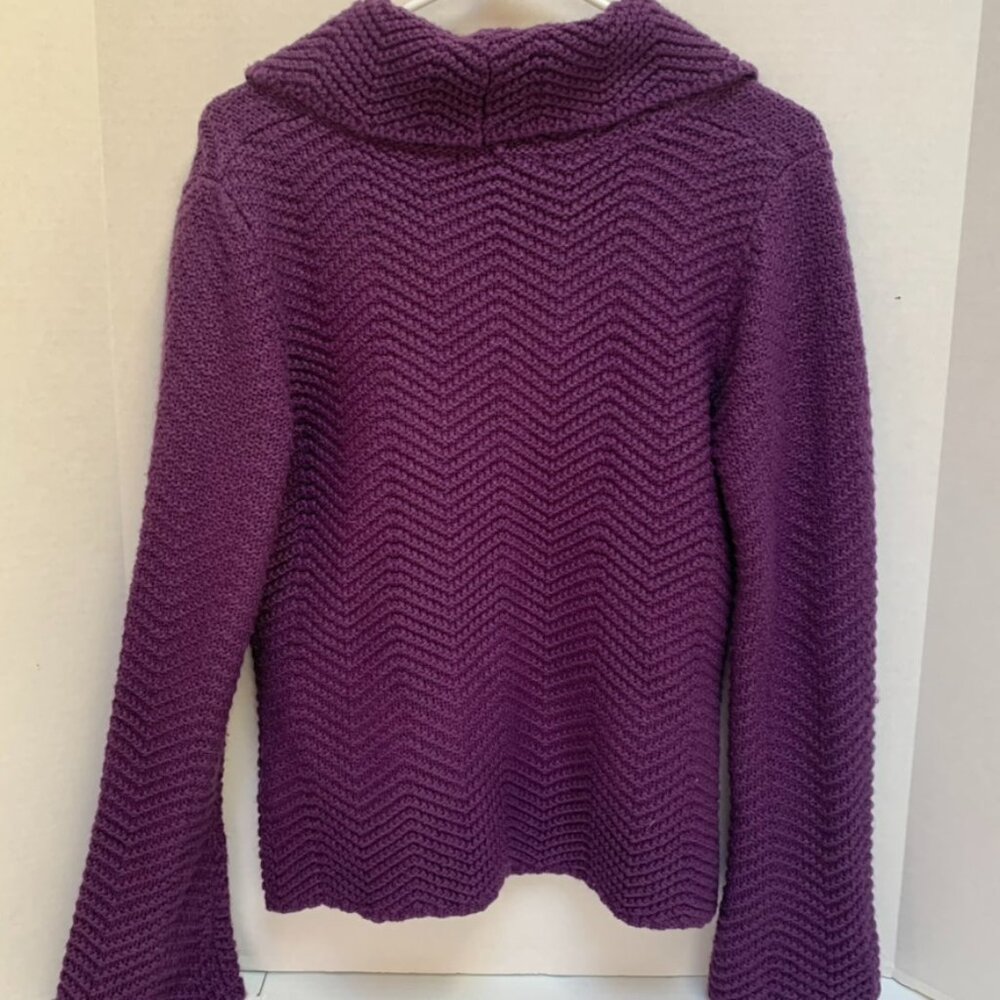 JM Collection Womens Size Small Deep Purple One Button Cardigan Sweater - Picture 3 of 9